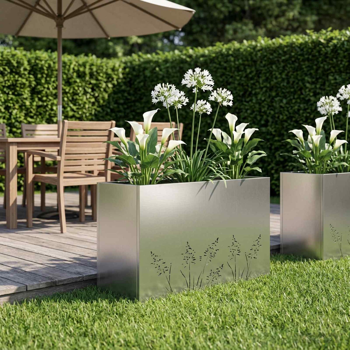 Sodo vazonas Sidabrinė 80 x 20 x 49 cm Galvanizuotas plienas