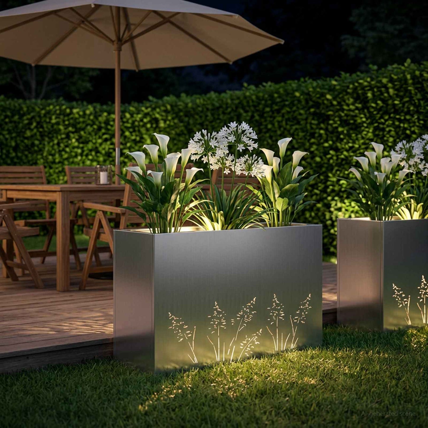 Sodo vazonas Sidabrinė 80 x 20 x 49 cm Galvanizuotas plienas