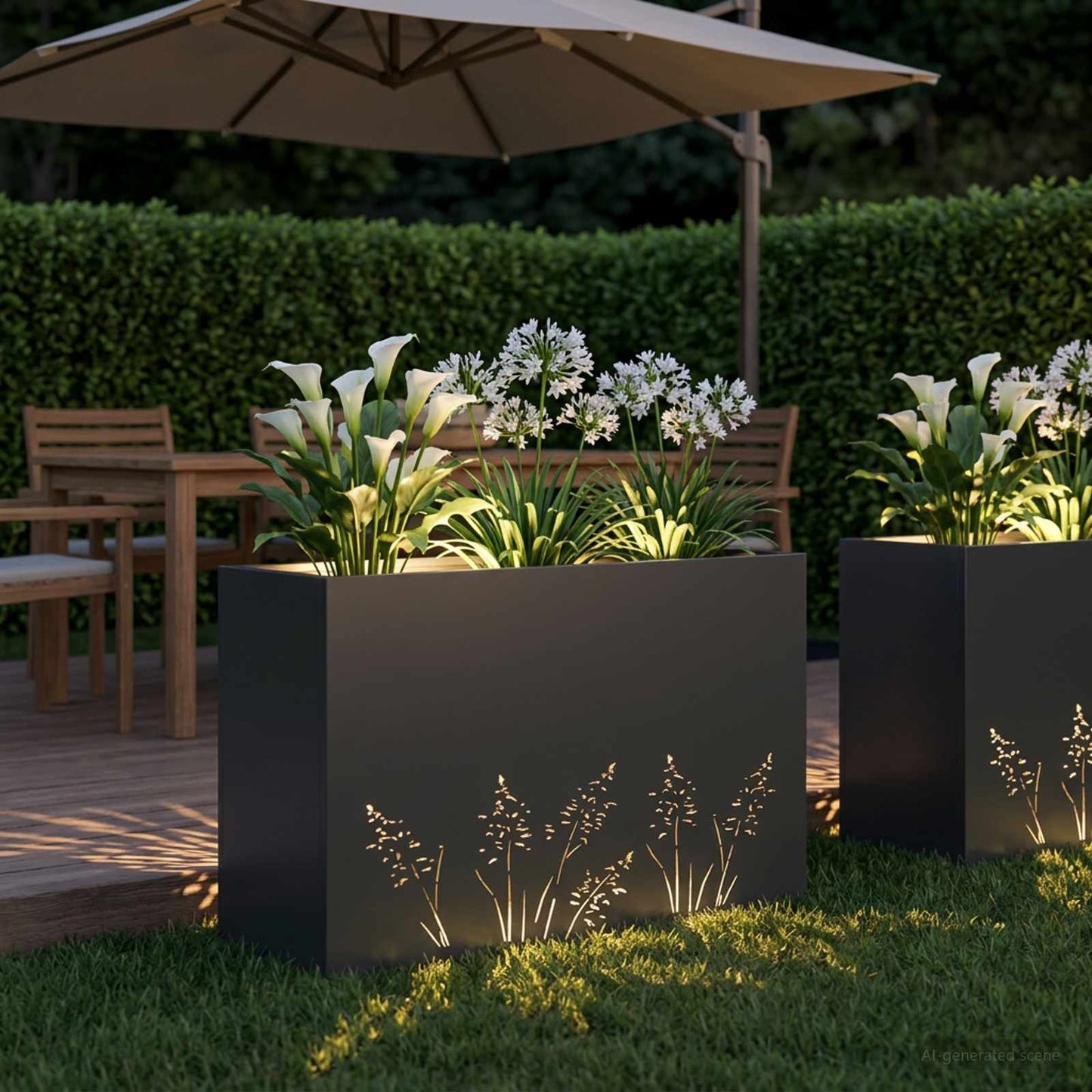 Sodo vazonas Juoda 80 x 30 x 49 cm Šaltai valcuotas plienas