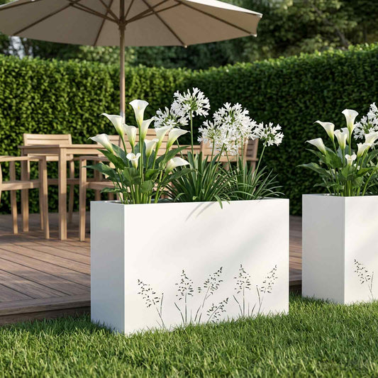 Sodo vazonas Balta 80 x 30 x 49 cm Šaltai valcuotas plienas