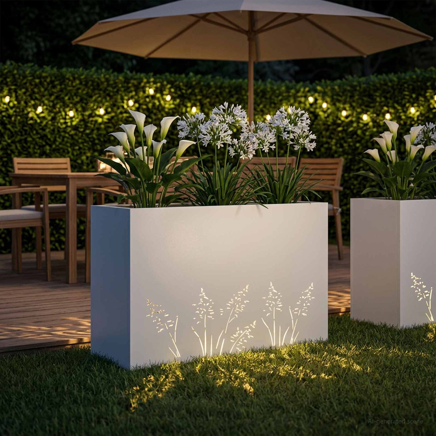 Sodo vazonas Balta 80 x 30 x 49 cm Šaltai valcuotas plienas