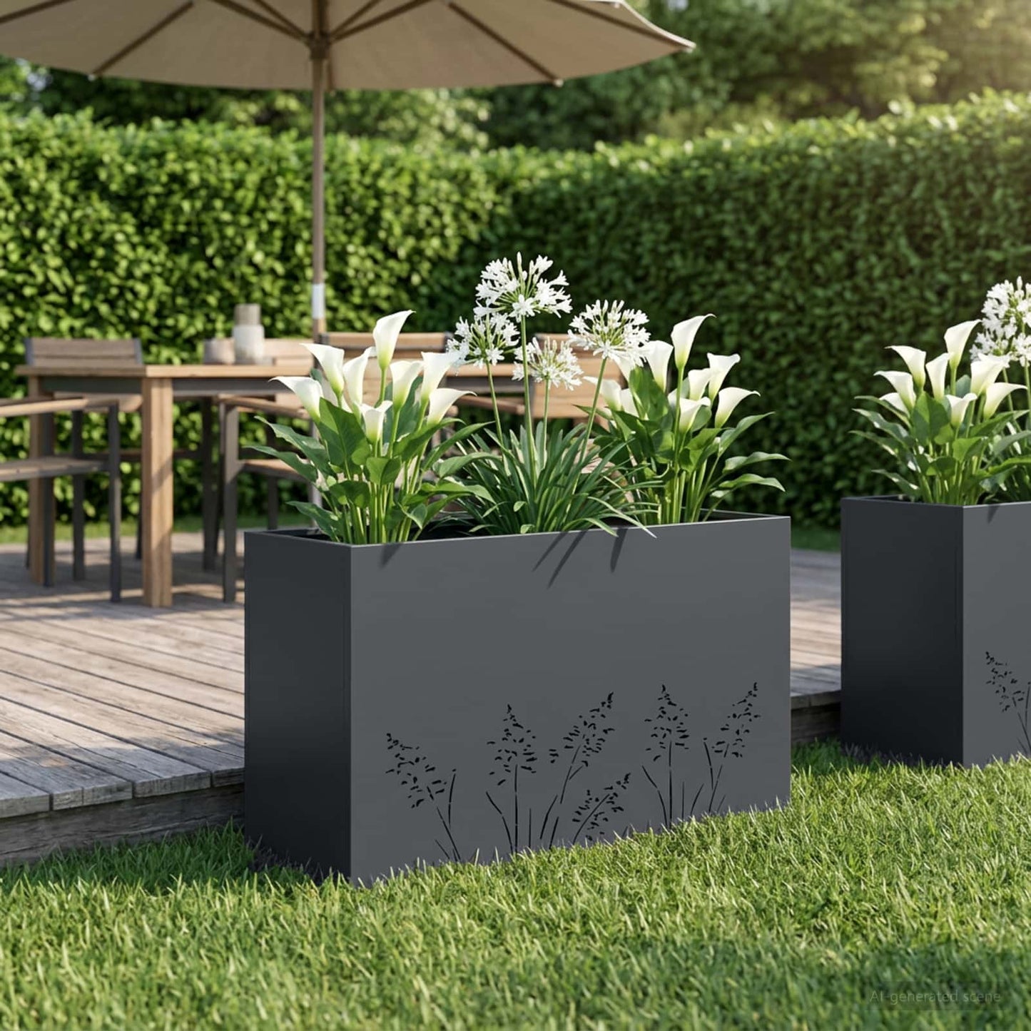 Sodo vazonas Antracito 80 x 30 x 49 cm Šaltai valcuotas plienas