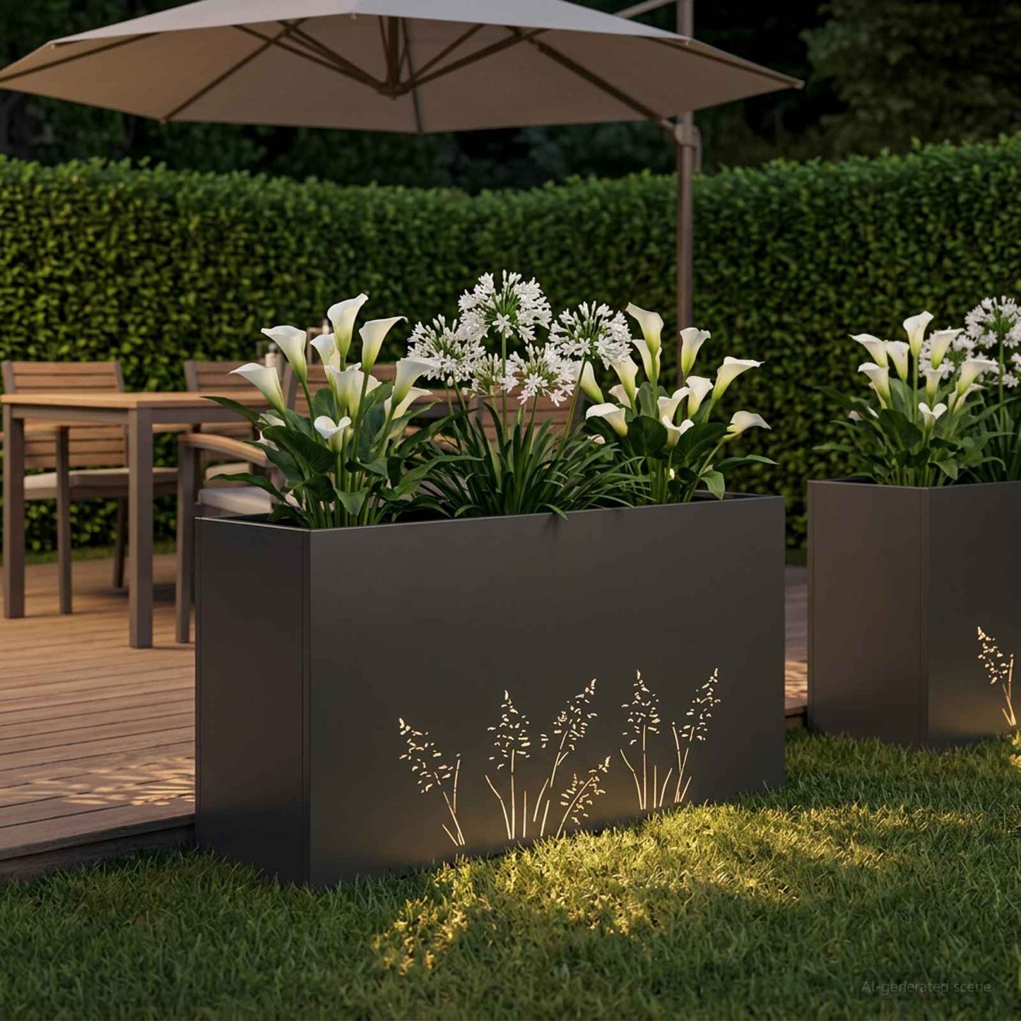 Sodo vazonas Juoda 100 x 20 x 49 cm Šaltai valcuotas plienas