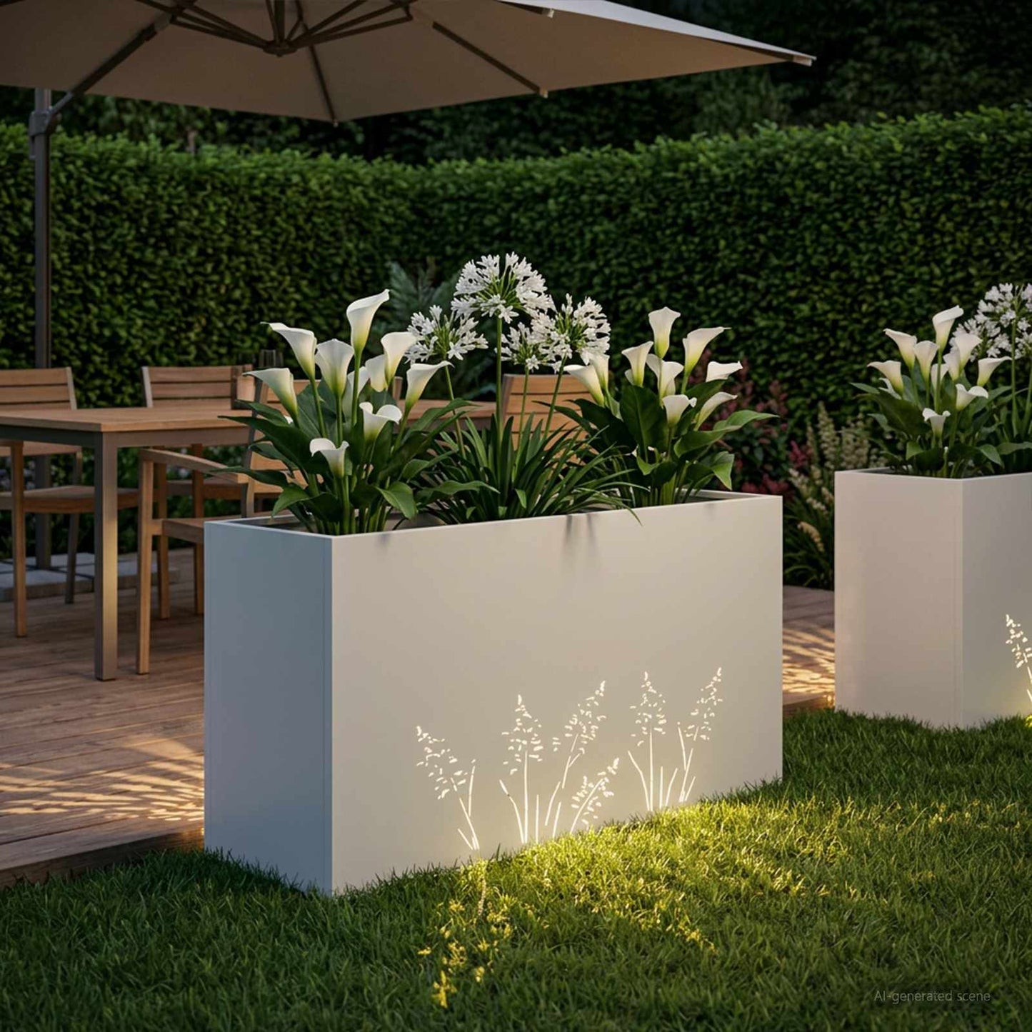 Sodo vazonas Balta 100 x 20 x 49 cm Šaltai valcuotas plienas