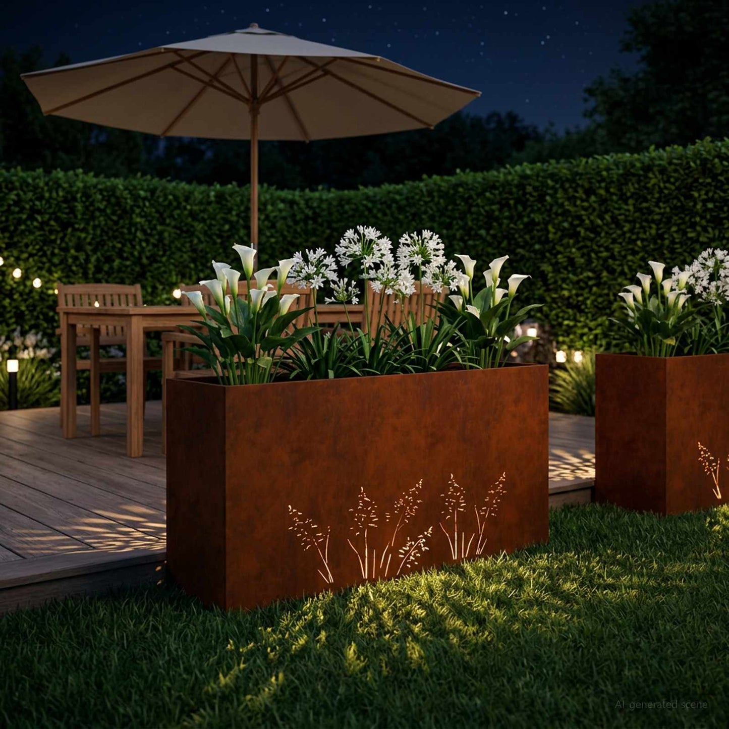 Sodo vazonas Rūdijanti 100 x 20 x 49 cm