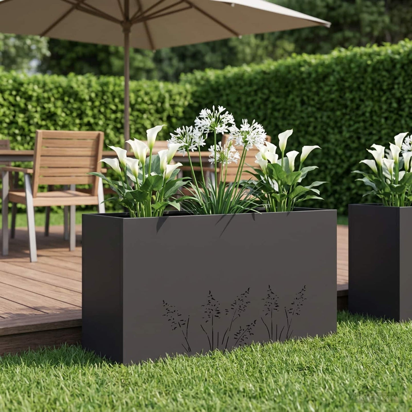 Sodo vazonas Juoda 100 x 30 x 49 cm Šaltai valcuotas plienas