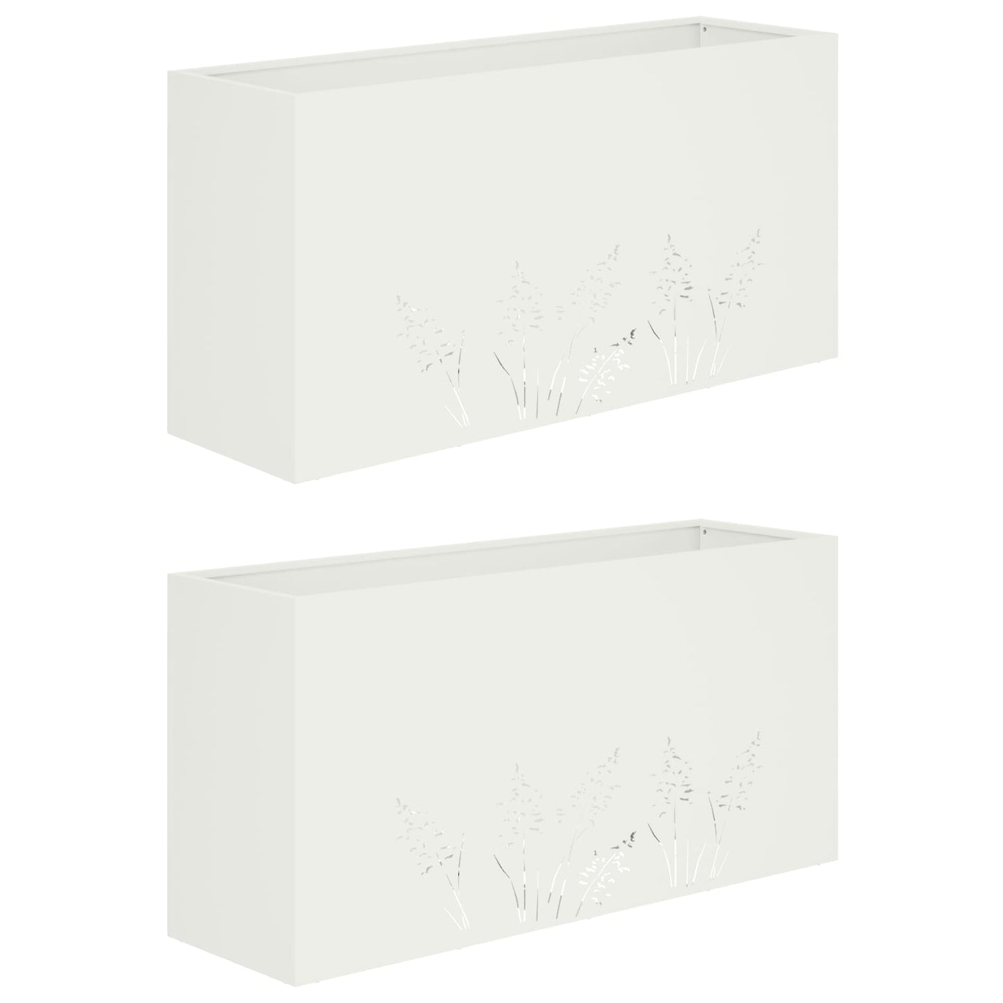 Sodo vazonas 2 vnt. Balta 100 x 30 x 49 cm