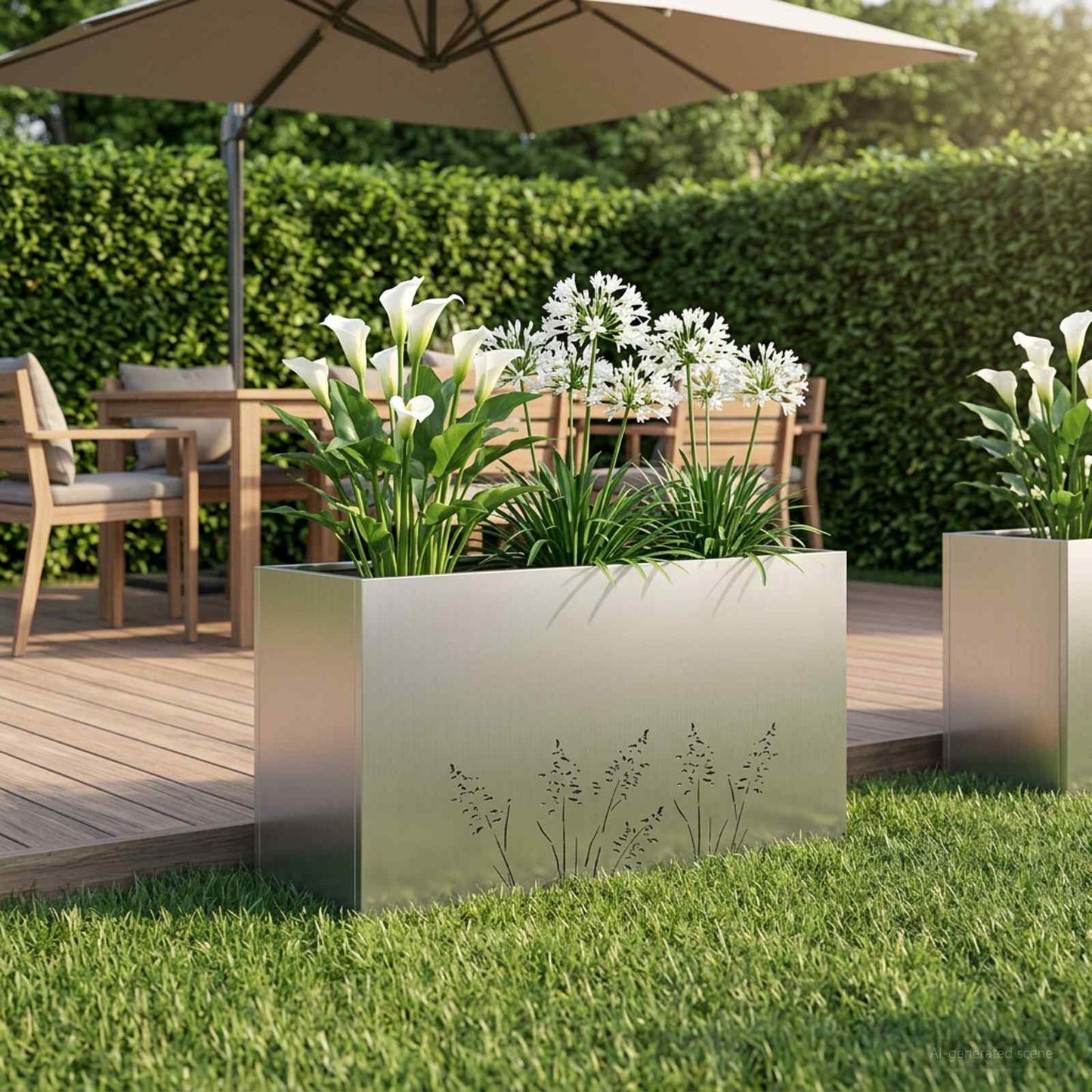 Sodo vazonas Sidabrinė 100 x 30 x 49 cm Galvanizuotas plienas