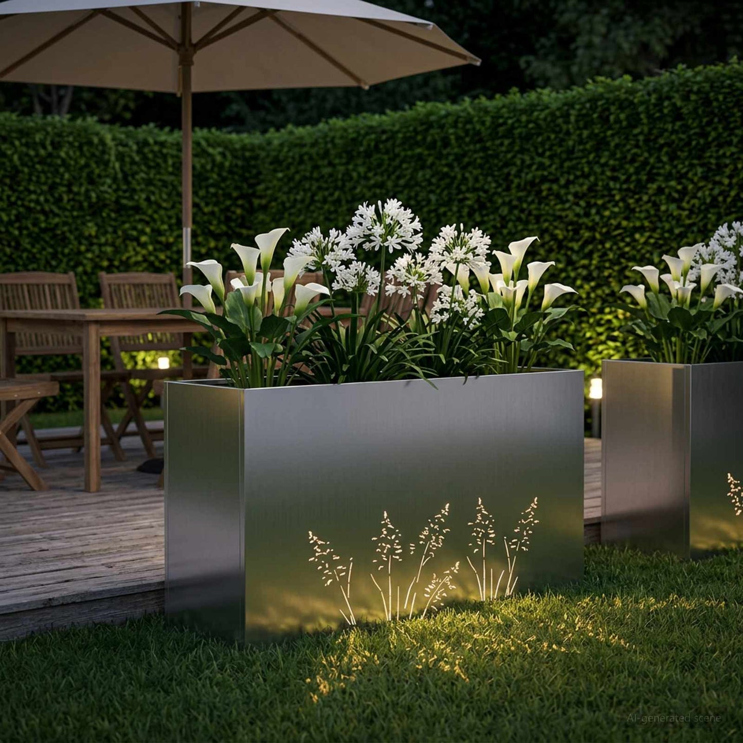 Sodo vazonas Sidabrinė 100 x 30 x 49 cm Galvanizuotas plienas