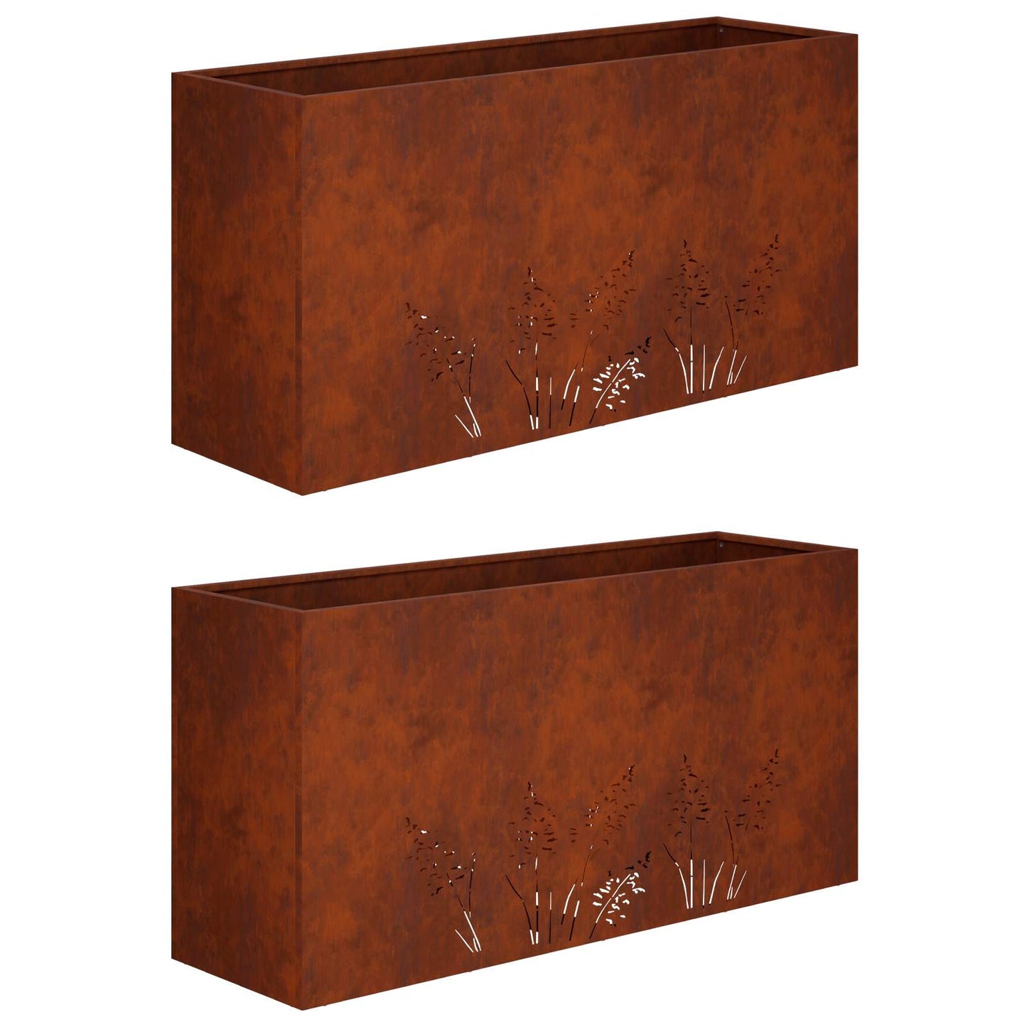 Sodo vazonas 2 vnt. Rūdijanti 100 x 30 x 49 cm