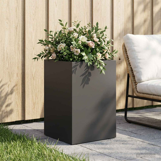Sodo vazonas Juoda 40 x 40 x 60 cm Šaltai valcuotas plienas