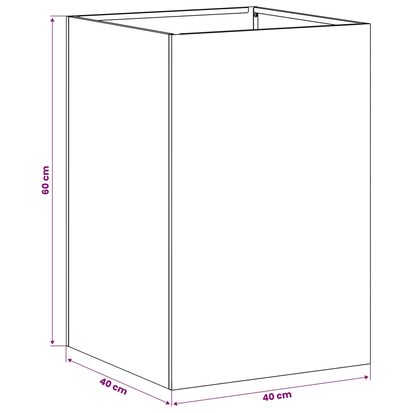 Sodo vazonas Sidabrinė 40 x 40 x 60 cm Galvanizuotas plienas