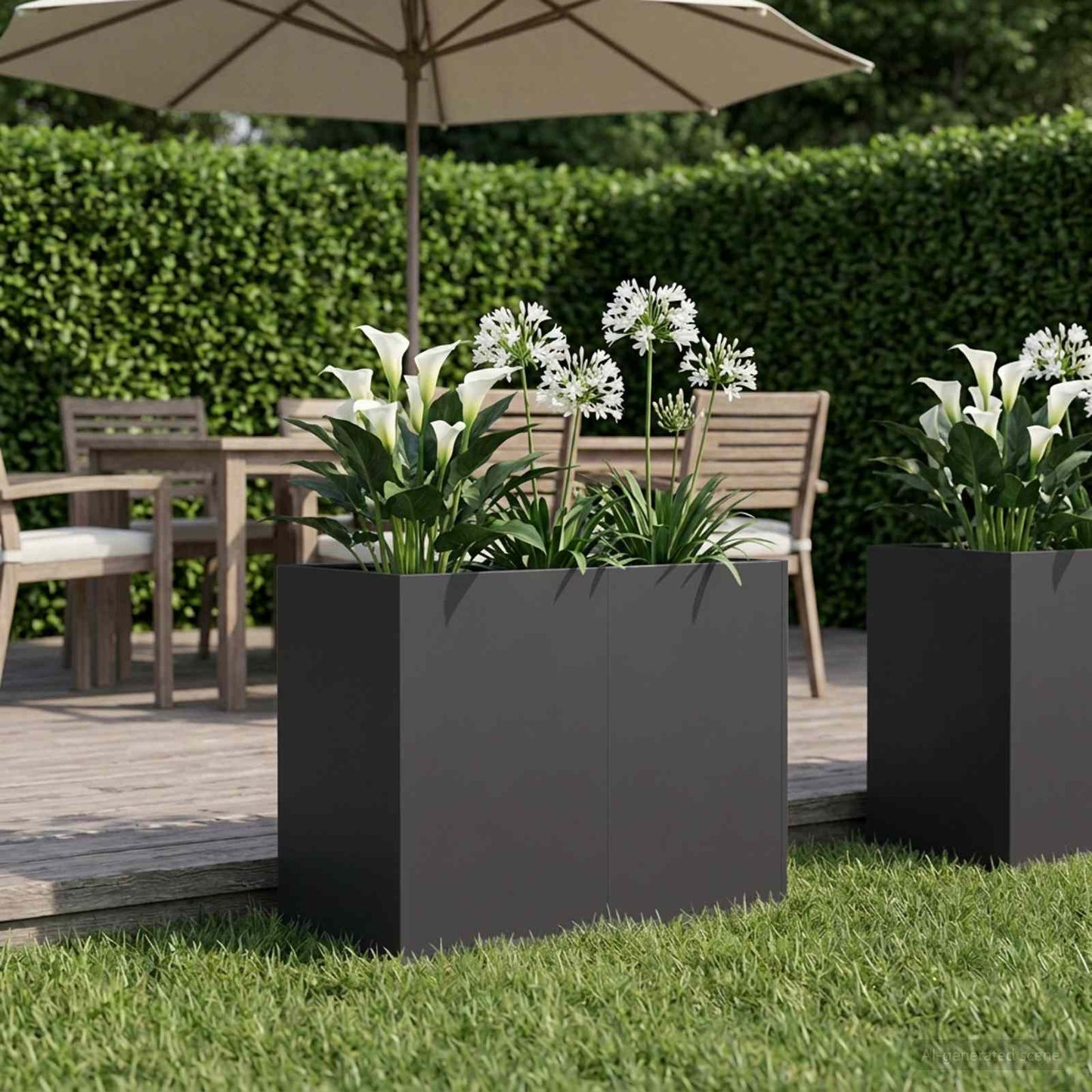 Sodo vazonas Juoda 80 x 40 x 60 cm Šaltai valcuotas plienas