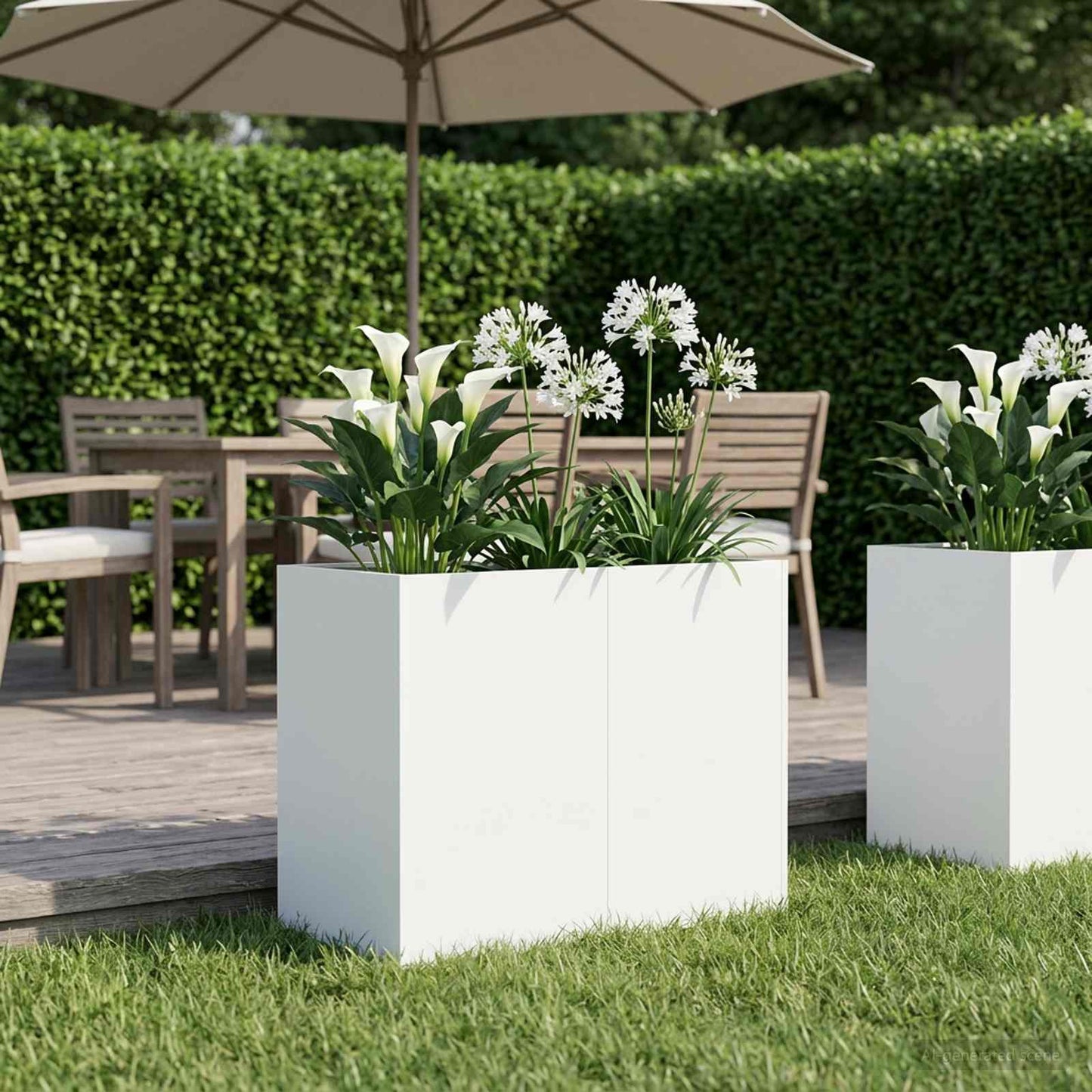 Sodo vazonas Balta 80 x 40 x 60 cm Šaltai valcuotas plienas