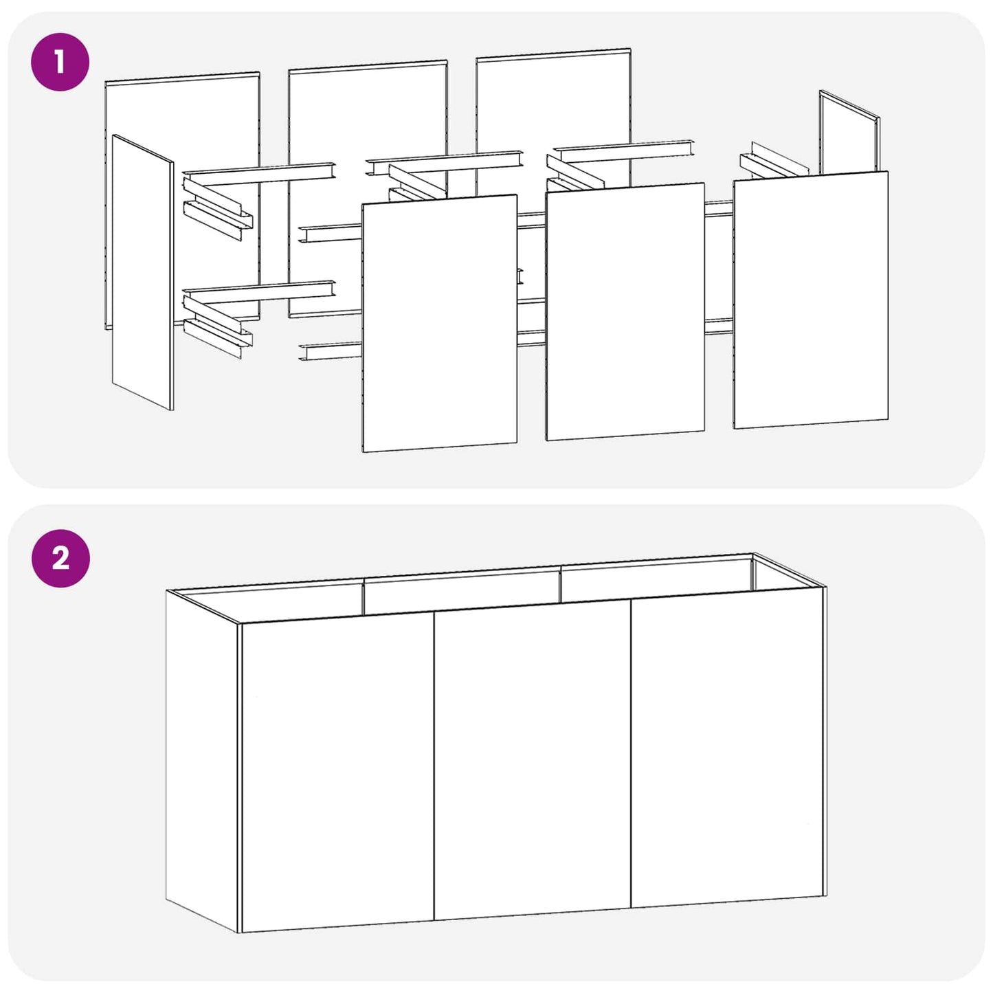 Sodo vazonas Balta 120 x 40 x 60 cm Šaltai valcuotas plienas