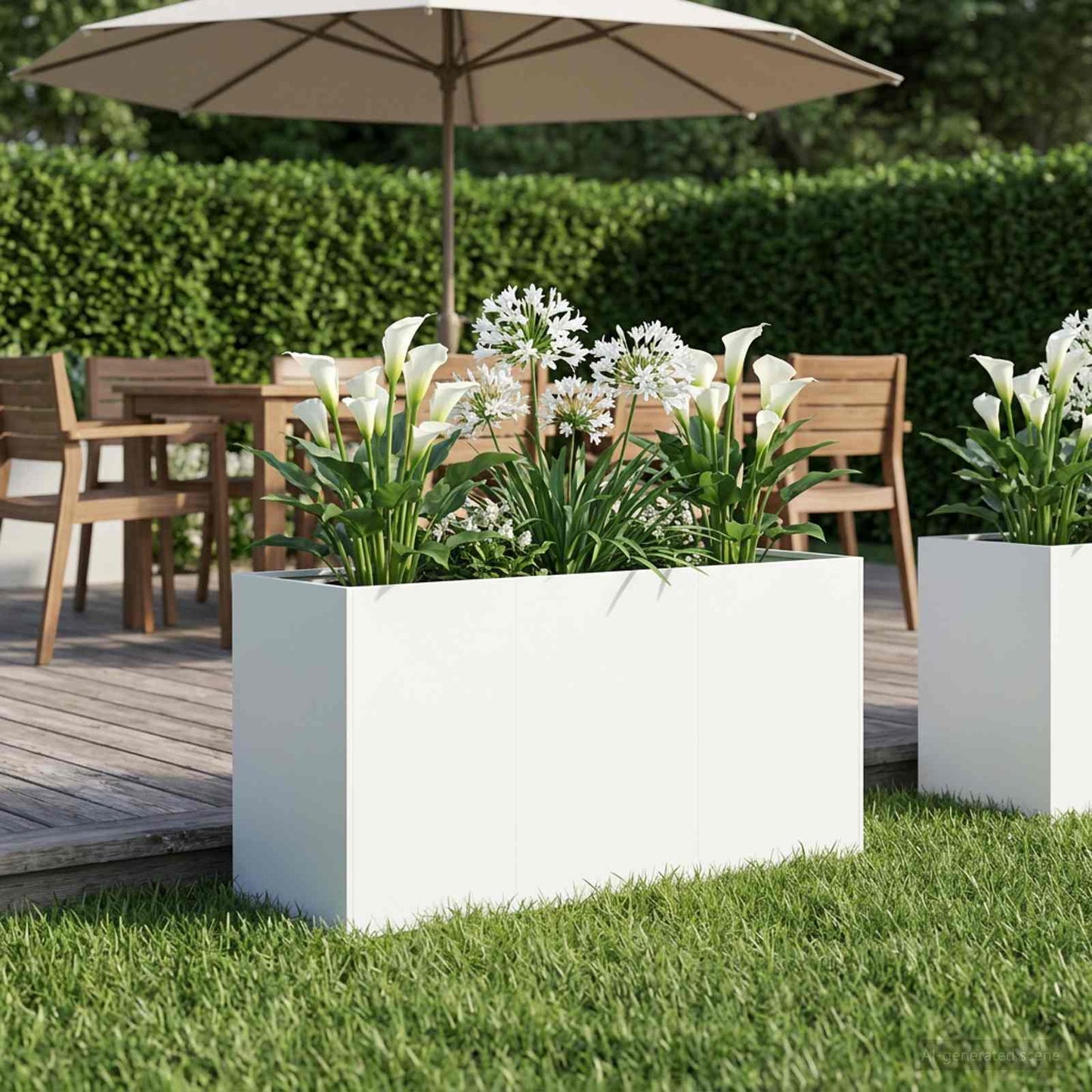 Sodo vazonas Balta 120 x 40 x 60 cm Šaltai valcuotas plienas
