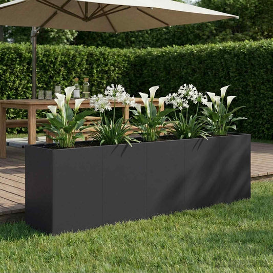 Sodo vazonas Juoda 200 x 40 x 60 cm Šaltai valcuotas plienas