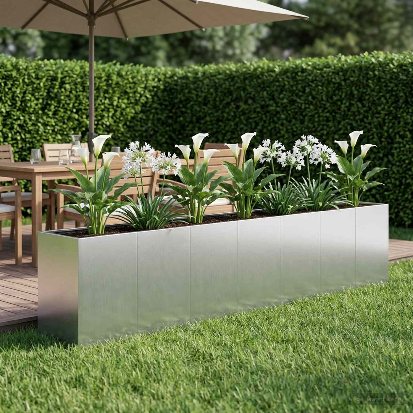 Sodo vazonas Sidabrinė 280 x 40 x 60 cm Galvanizuotas plienas