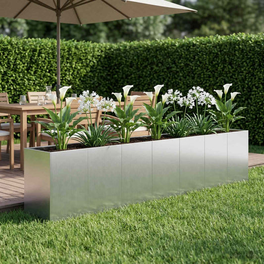 Sodo vazonas Sidabrinė 280 x 40 x 60 cm Galvanizuotas plienas