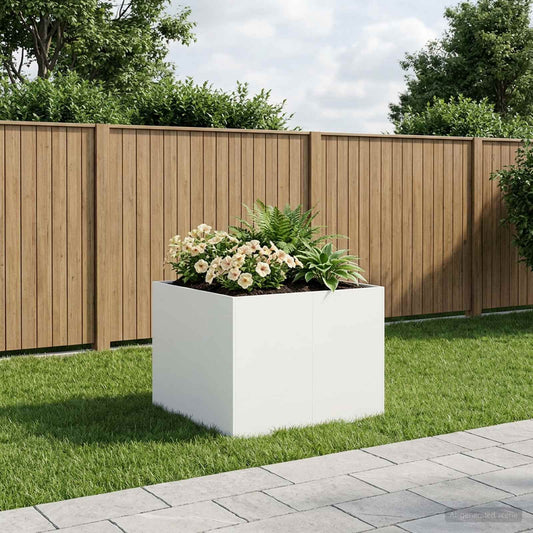 Sodo vazonas Balta 80 x 80 x 60 cm Šaltai valcuotas plienas
