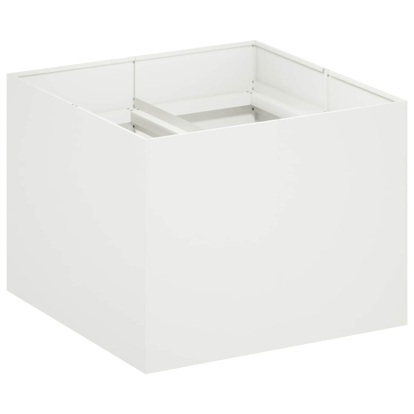 Sodo vazonas Balta 80 x 80 x 60 cm Šaltai valcuotas plienas