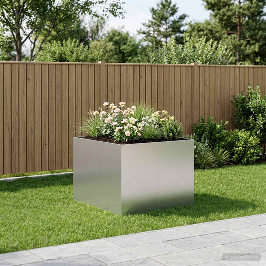 Sodo vazonas Sidabrinė 80 x 80 x 60 cm Galvanizuotas plienas