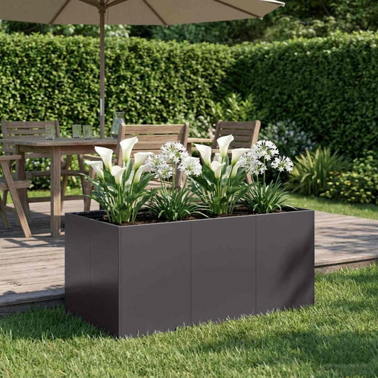 Sodo vazonas Juoda 120 x 80 x 60 cm Šaltai valcuotas plienas