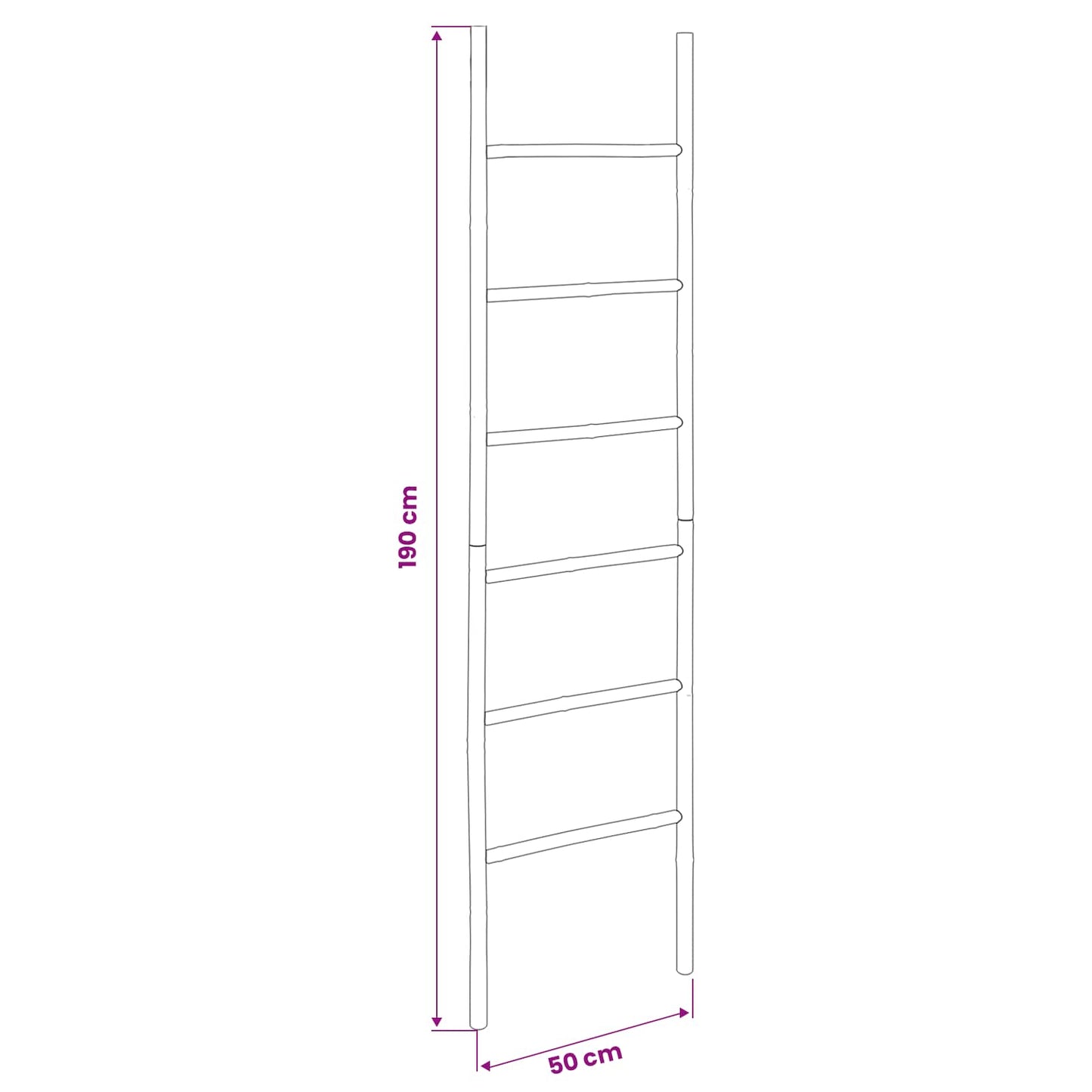 Antklodžių Lenta Juoda 50 x 190 cm Bambukas