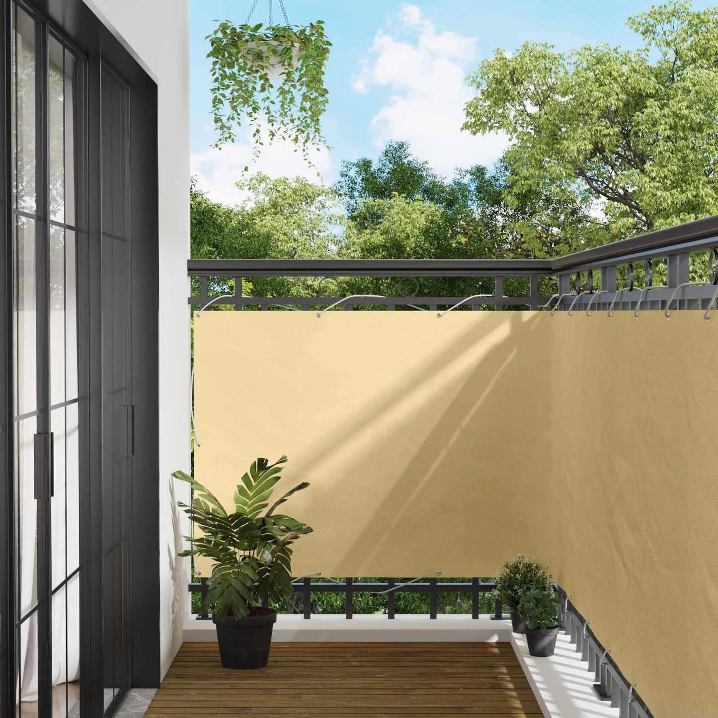 Balkono Ekranas Smėlio 110 x 500 cm Oksfordo audinys