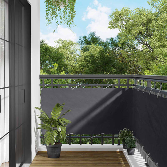 Balkono Ekranas Antracitas 75 x 200 cm PU dengtas oksfordas alu