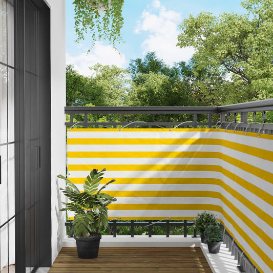 Balkono Ekranas Geltona ir balta 100 x 200 cm Oksfordo audinys