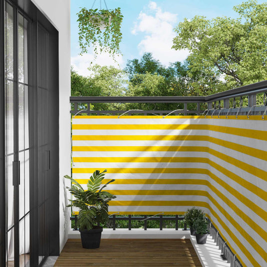 Balkono Ekranas Geltona ir balta 110 x 300 cm Oksfordo audinys