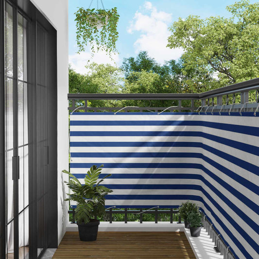 Balkono Ekranas Mėlyna ir balta 110 x 700 cm Oksfordo audinys