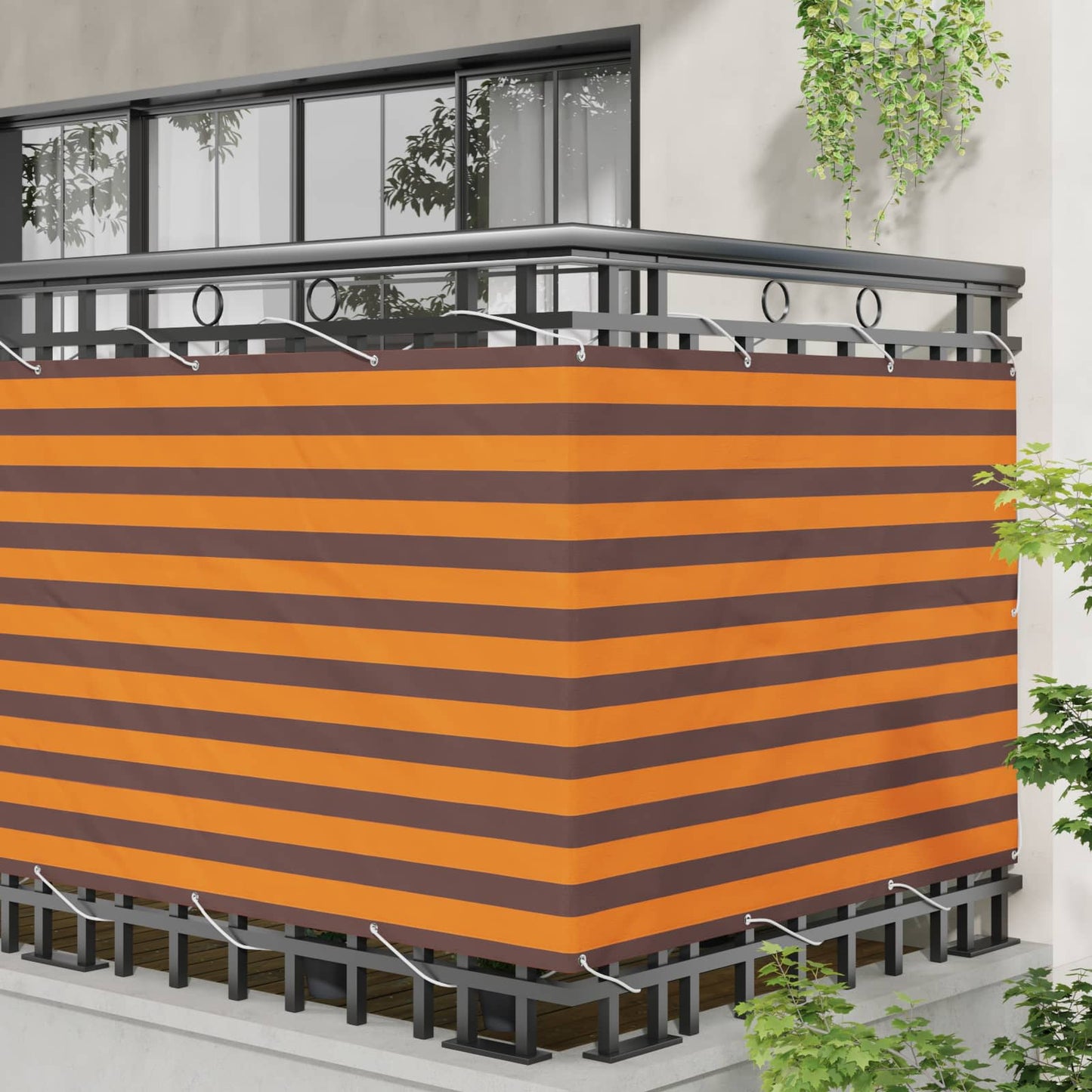Balkono Ekranas Oranžinė ir ruda 110 x 600 cm Oksfordo audinys
