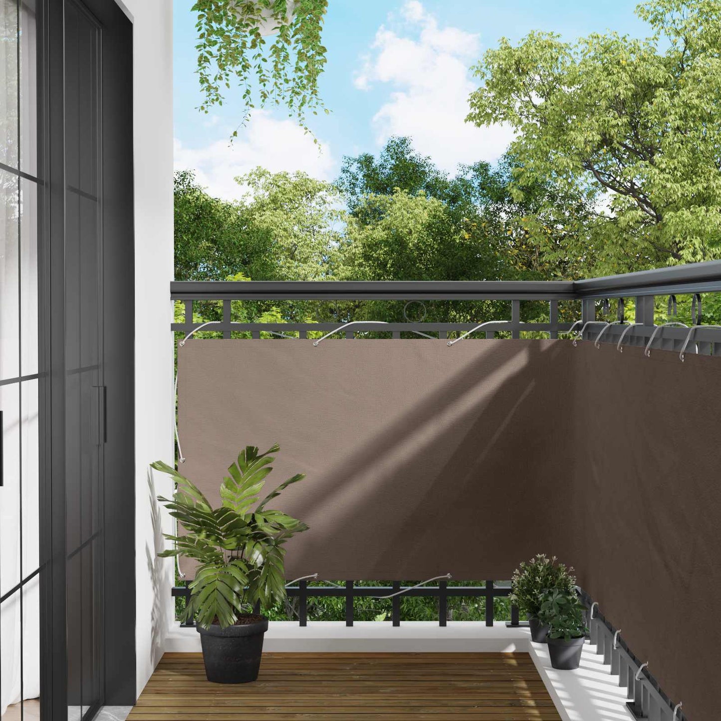 Balkono Ekranas Taupe 100 x 300 cm Oksfordo audinys