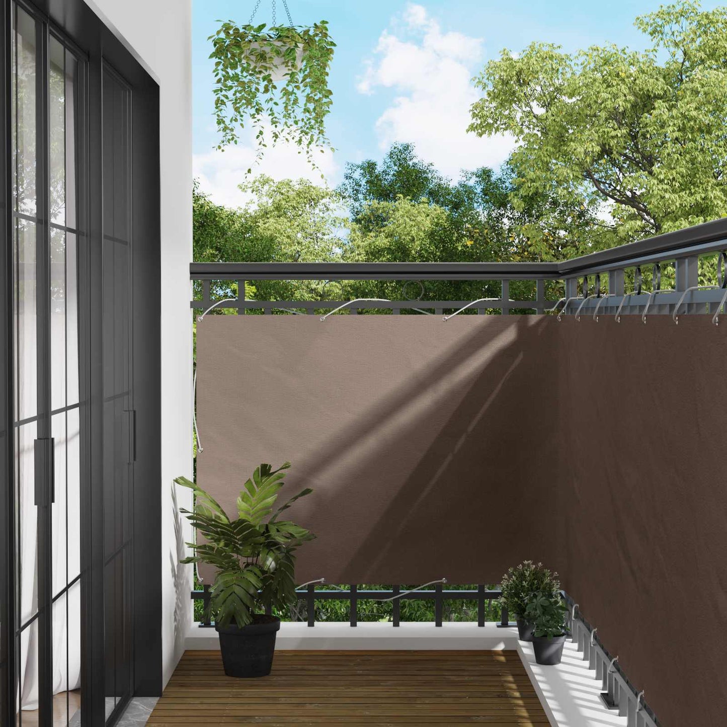Balkono Ekranas Taupe 110 x 500 cm Oksfordo audinys