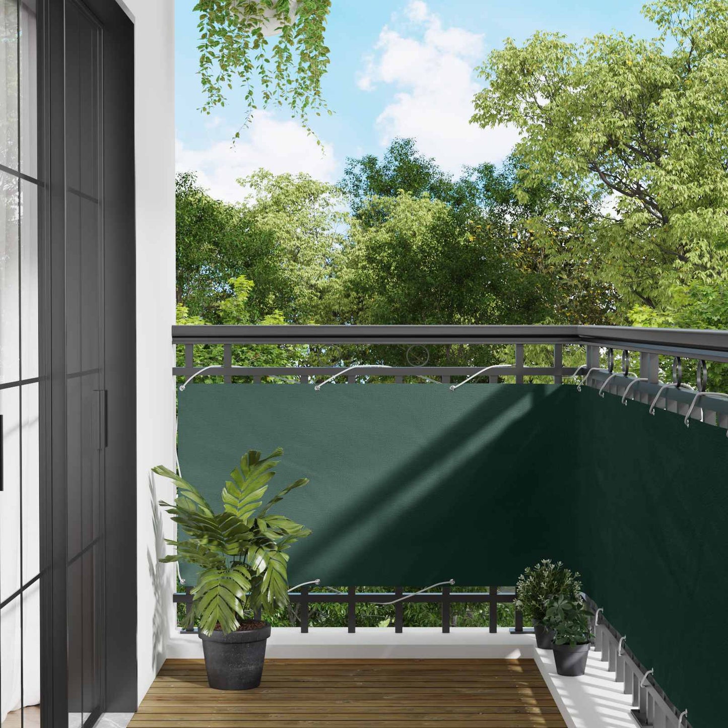 Balkono Ekranas 75 x 200 cm PU dengtas oksfordas alu