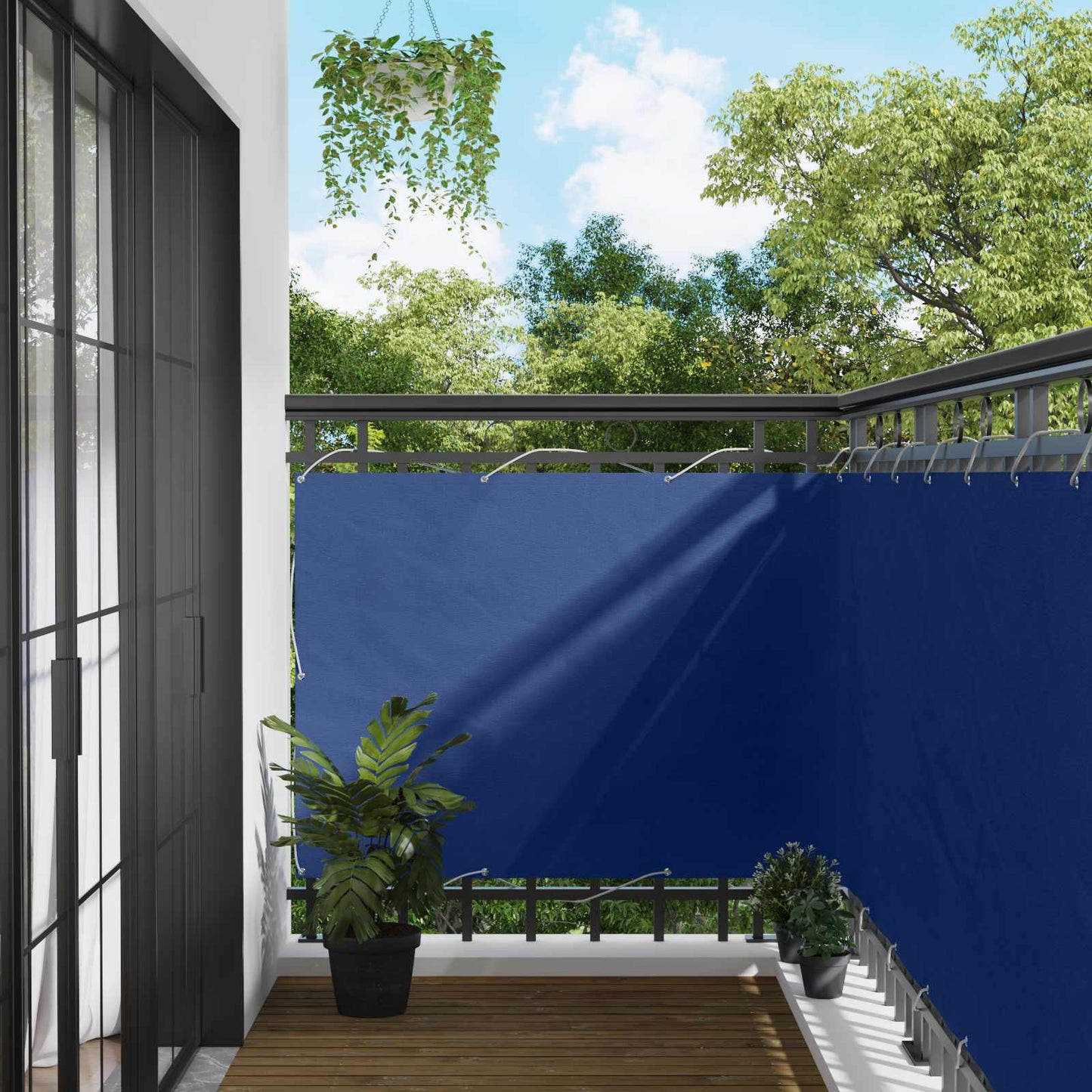 Balkono Ekranas Mėlyna 110 x 400 cm Oksfordo audinys