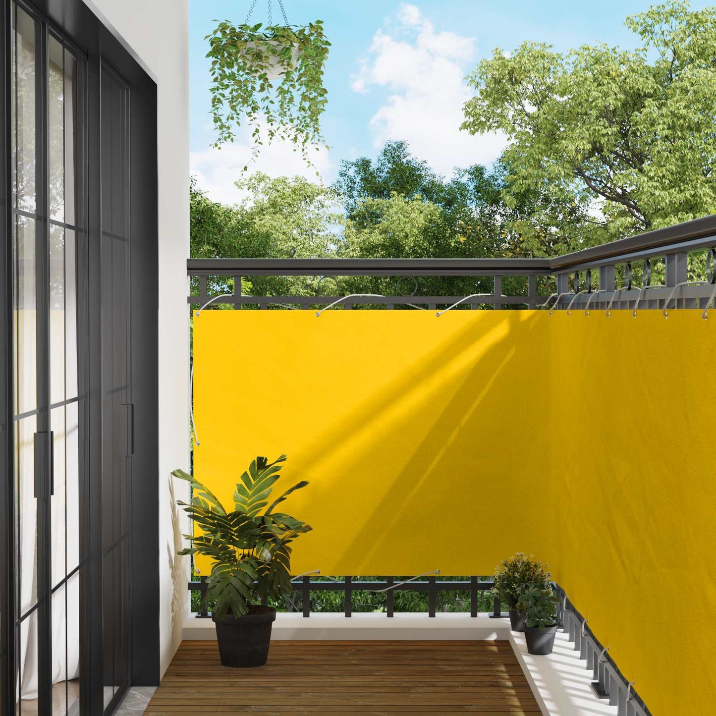 Balkono Ekranas Geltona 120 x 200 cm Oksfordo audinys