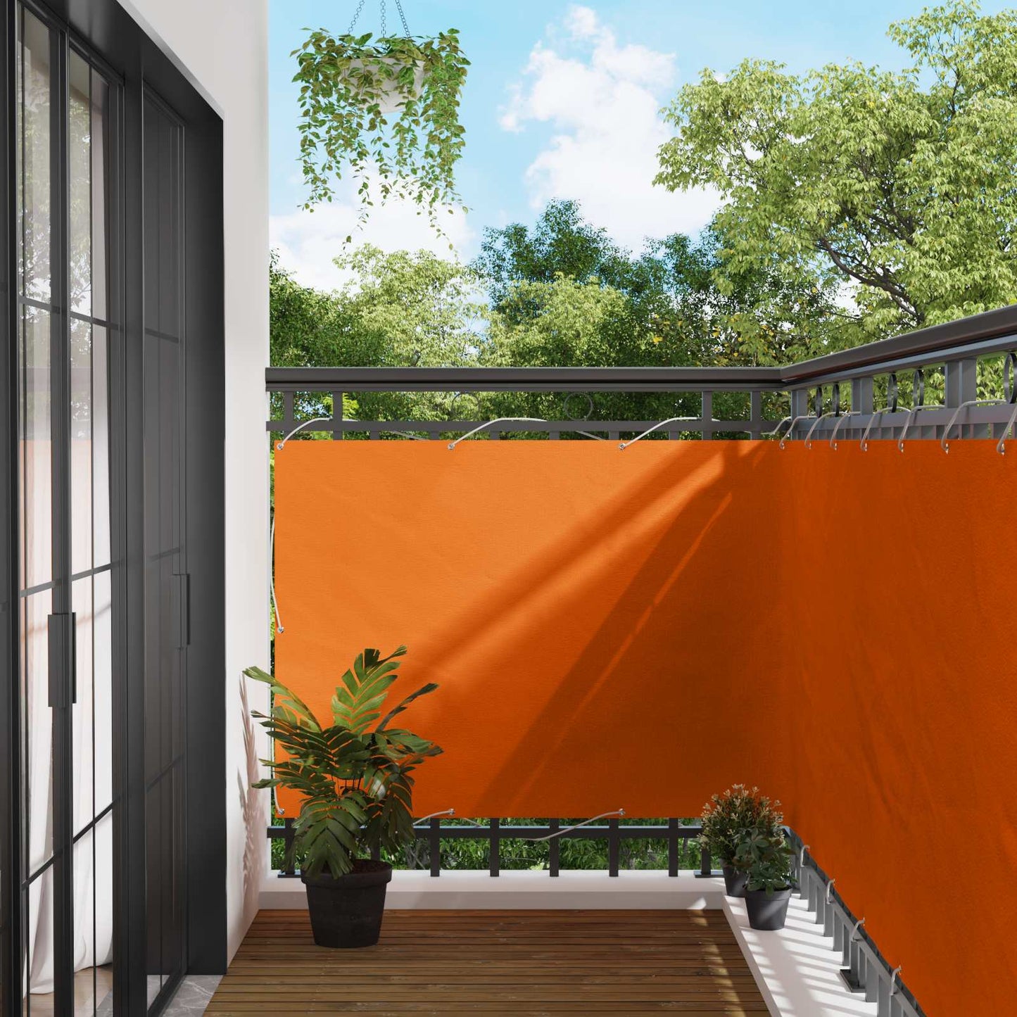 Balkono Ekranas Oranžinė 110 x 700 cm Oksfordo audinys