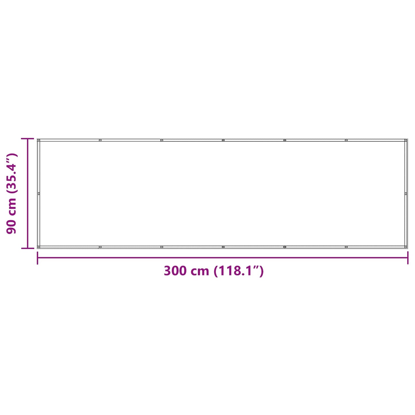 Balkono Ekranas Vyšninė 90 x 300 cm PU dengtas oksfordas alu