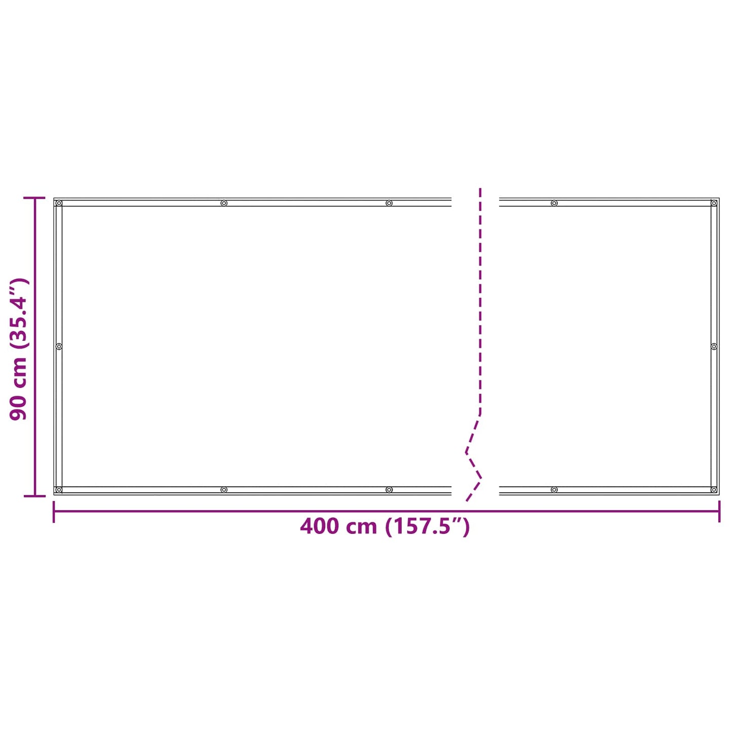 Balkono Ekranas Vyšninė 90 x 400 cm PU dengtas oksfordas alu