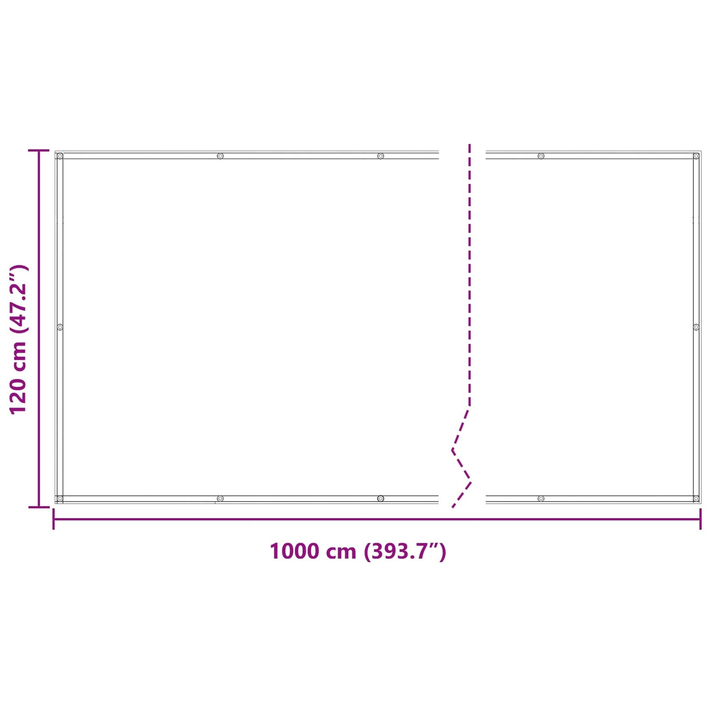 Balkono Ekranas Vyšninė 120 x 1000 cm PU dengtas oksfordas alu