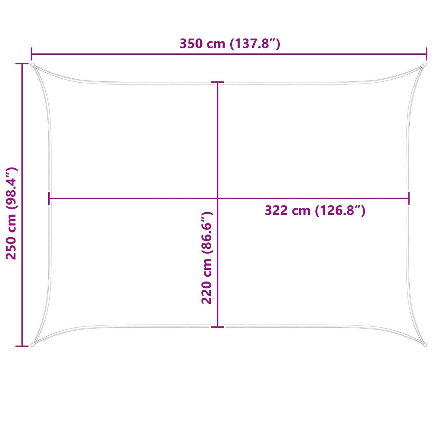 Saulės burė Oranžinė ir ruda 3,5 x 2,5 m