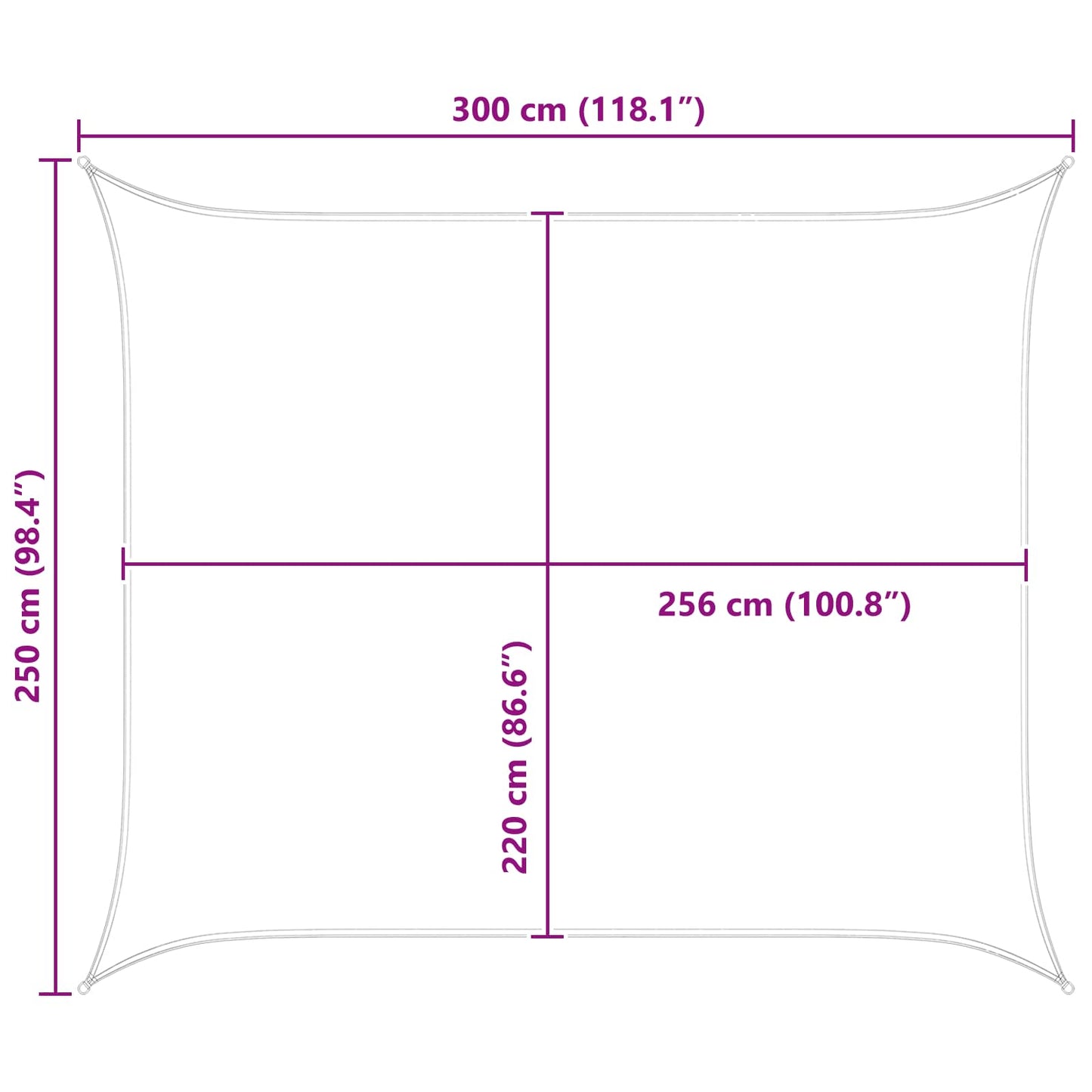 Saulės burė Geltona ir balta 2,5 x 3 m