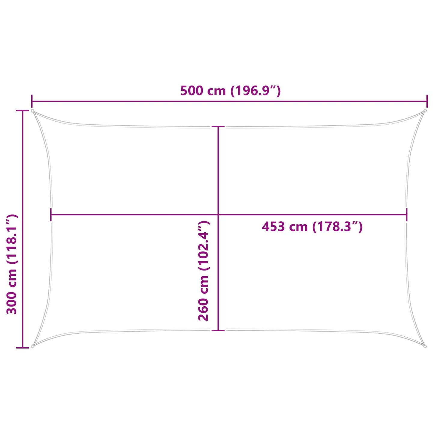 Saulės burė Geltona ir balta 5 x 3 m 100% poliesteris Oksfordas