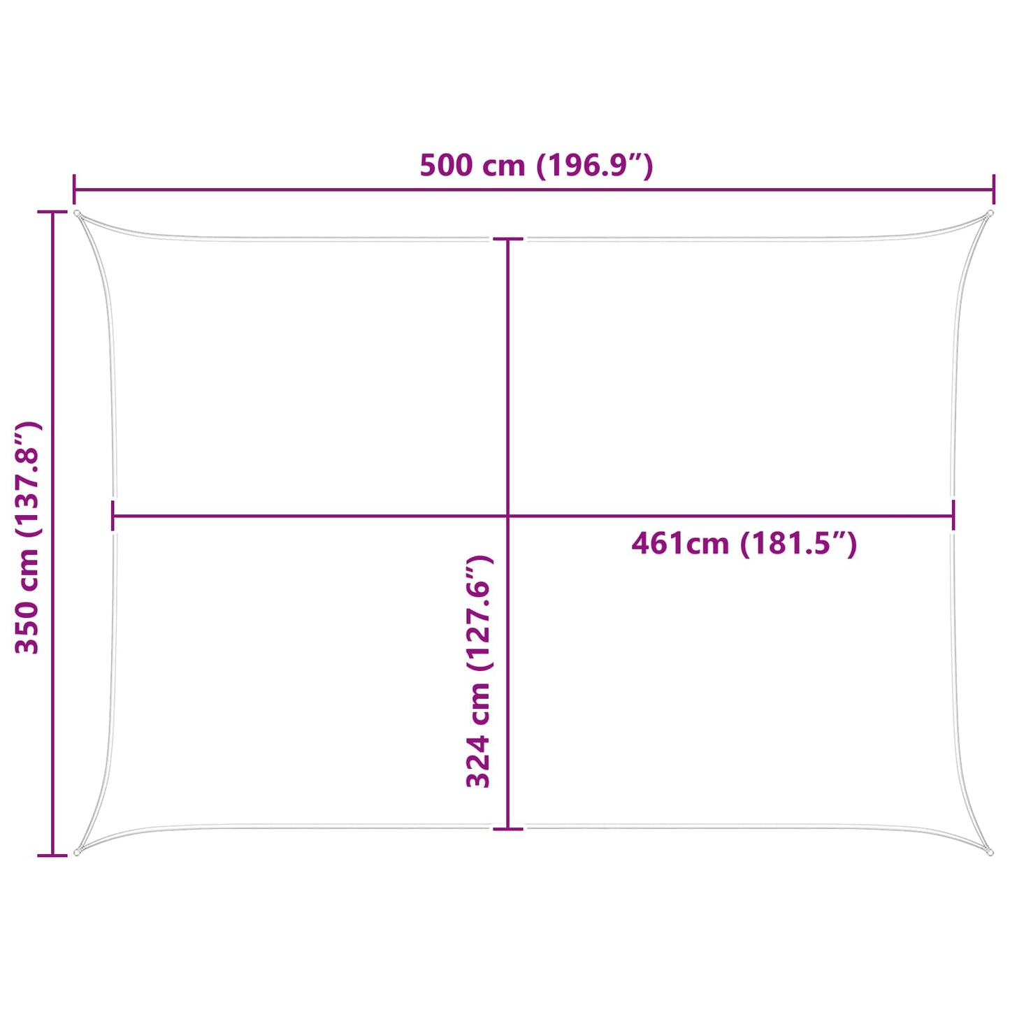 Saulės burė Geltona ir balta 5 × 3,5 m