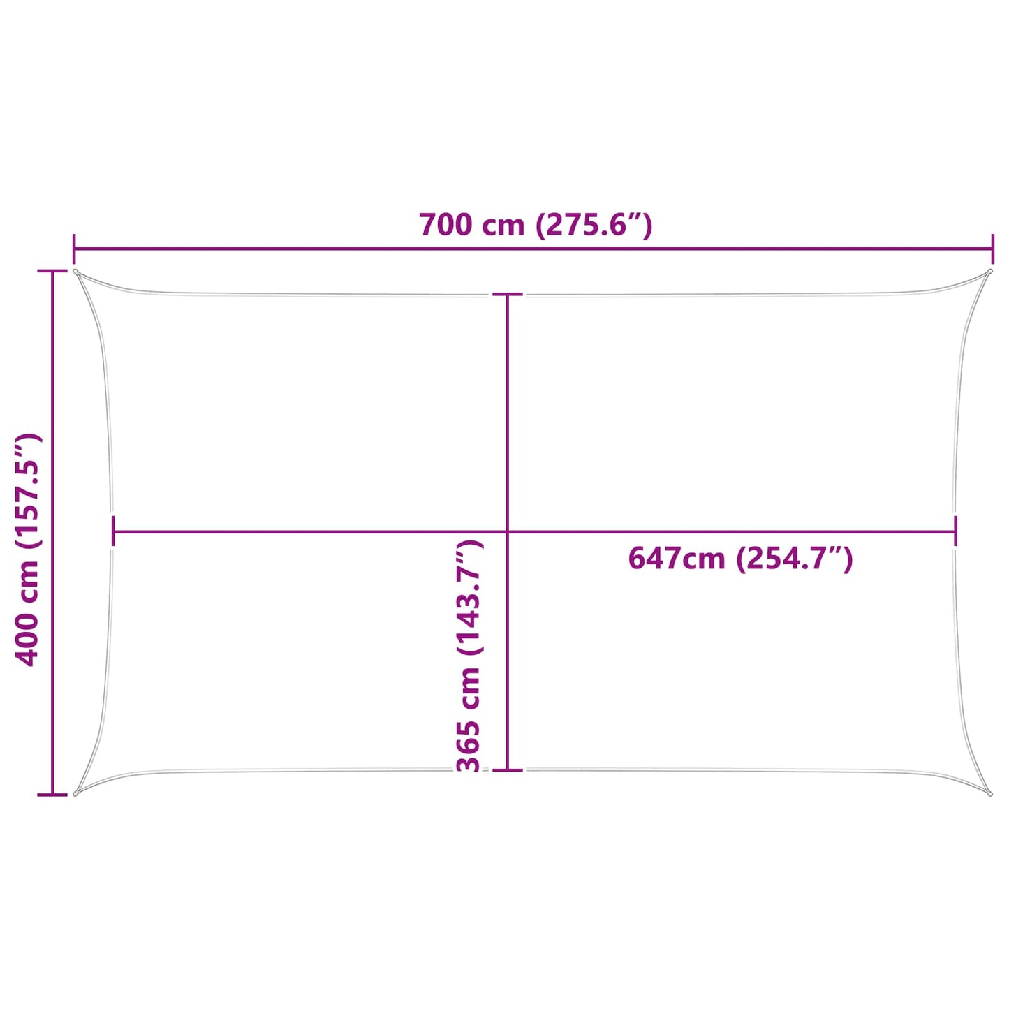 Saulės burė Geltona ir balta 7 x 4 m 100% poliesteris Oksfordas