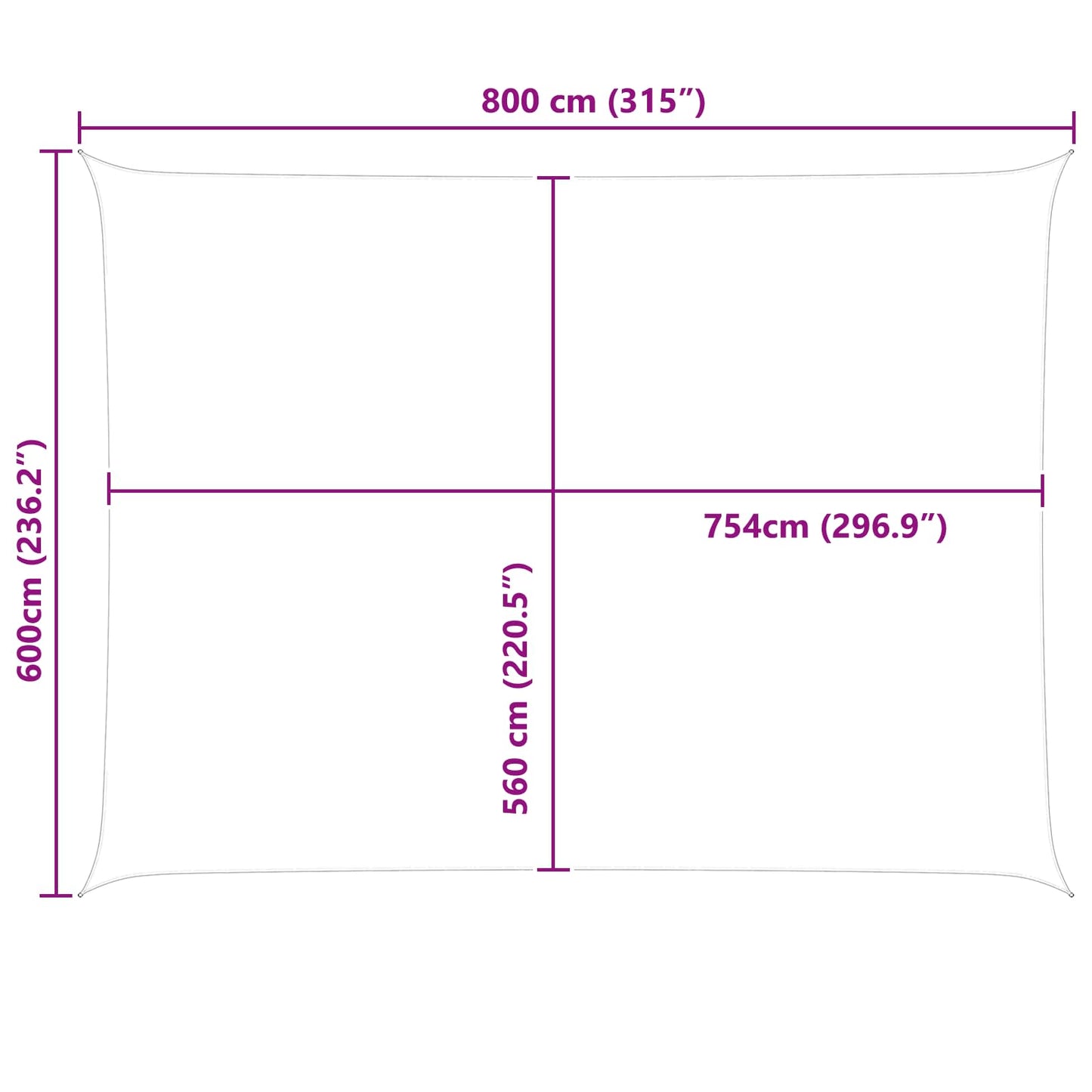 Saulės burė Mėlyna ir balta 8 x 6 m 100% poliesteris Oksfordas