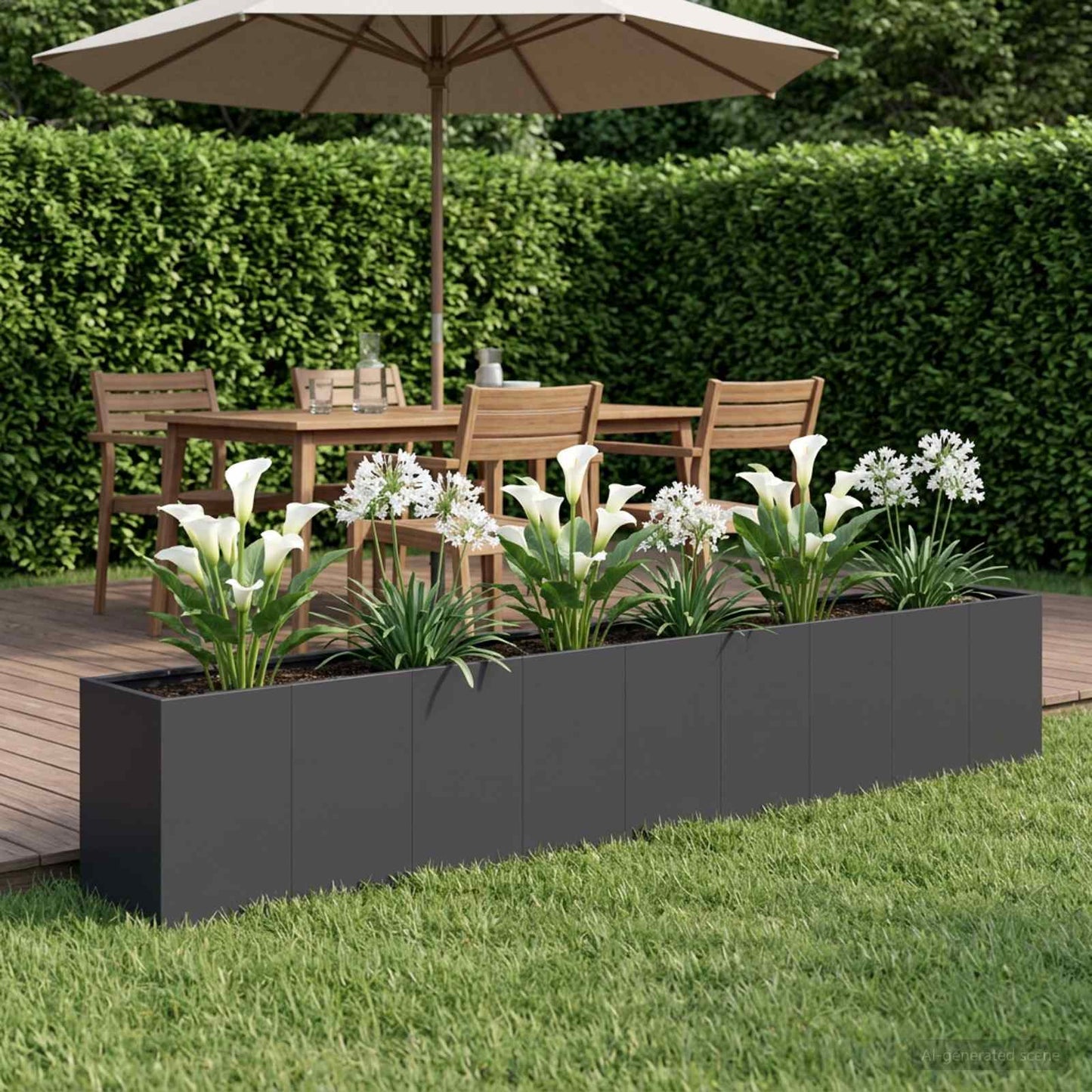 Sodo vazonas Juoda 360 x 40 x 60 cm Šaltai valcuotas plienas